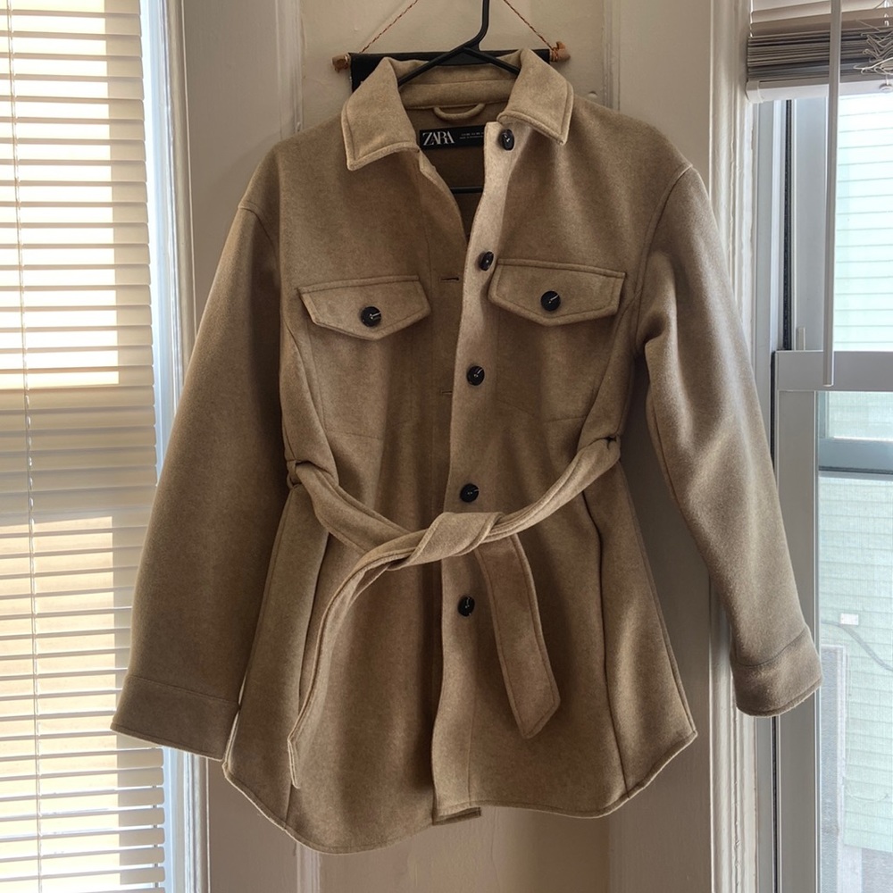 Zara Beige Peacoat.